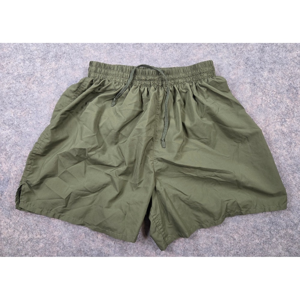 Unbranded Mens Olive Green Athletic Swim Shorts Elastic Waist Small No Tag